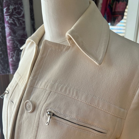 Auth Prada Cream Utility Jacket Euro sz 40 (XSM-Petite) - Picture 5 of 16
